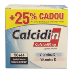Calcidin, Calciu 600 mg, 56 + 14 comprimate